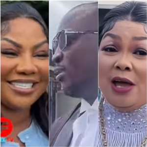 Empress Gifty, her lawyer in middle, and Nana Agradaa