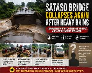 Sataso Bridge collapse after heavy rains has once again disrupted lives, cutting off communities and exposing infrastructure vulnerabilities. As residents demand answers, urgent questions on safety, accountability, and long-term solutions intensify, calling for decisive government action and sustainable reconstruction.