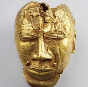 Asante trophy head looted by the British in the 1874 invasion of Kumase, Ghana, now in Wallace Collection, London.
