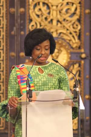 Mrs Alomatu Osei Agyeman, acting High Commissioner delivering her welcome remarks.