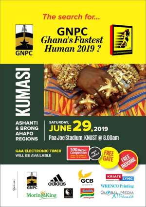 GNPC Ghana Fastest Human 2019 Hits Kumasi, June 29 At KNUST