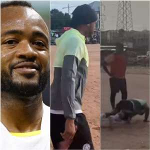 Jordan Ayew doing the Push-ups