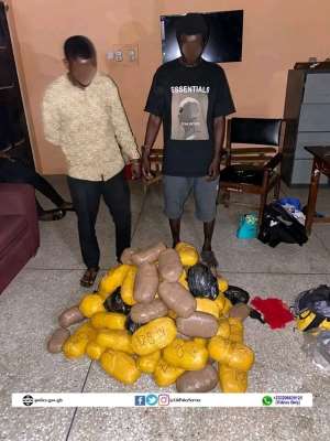 Police bust drug trafficking duo with 86 parcels of suspected Indian Hemp in Oti Region