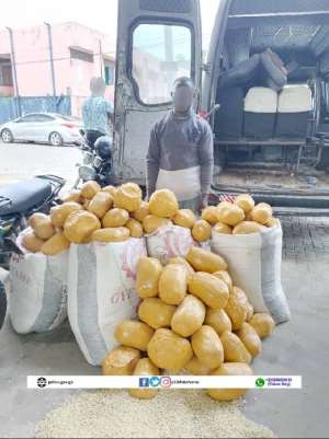E/R: Police arrest man with 78 parcels of suspected Indian Hemp hidden in maize sacks in Nkurakan