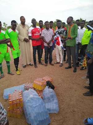 NPP Oti Regional Deputy Youth Organiser Donates To Football Galla In Krachi West