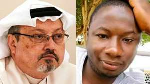 Killed journalists, left, Khashoggi and right, Hussein-Suale