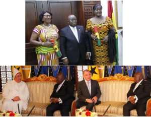 Akufo-Addo Swears In 2 Envoys And Receives 4 New Ambassadors
