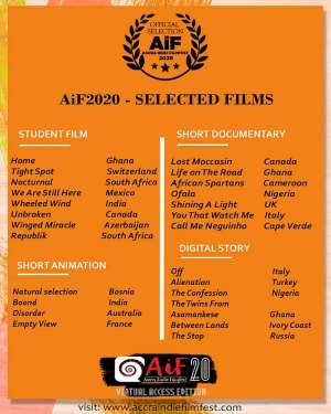 Accra IndieFilmfestAiFSelects 55FilmsToRepresent At The2020 Edition Of The Festival