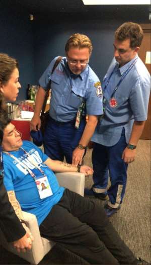 BREAKING NEWS: Diego Maradona Rushed To Hospital After Nearly Collapsing Following Argentina’s Dramatic Win Over Nigeria