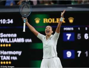 Harmony Tan comes back to beat Serena Williams in the Wimbledon first round