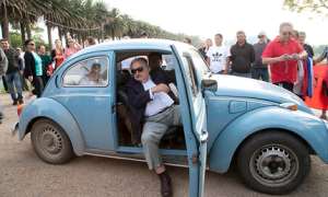 Jos Mujica in his Volkswagen Beetle. Photo credit: Natacha PisarenkoAP