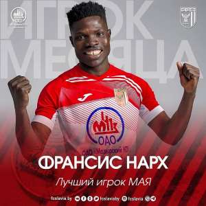 In-Form Francis Narh Wins Slavia Mozyr Player Of The Month For May
