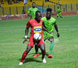 William Opoku Mensah in action against Bechem United