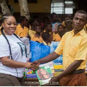 Moesha Boduong Donates Learning Materials To Temu MA school