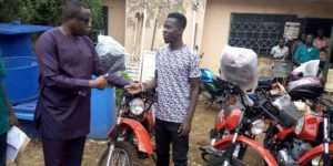 West Gonja District Agricultural Extension Officers Receive Motorbikes