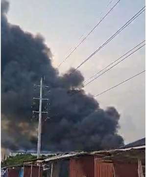 Massive fire engulfs alcohol warehouse at Tema Community 26
