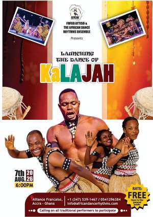 African Dance Rhythms to Launch “Kalajah” at Alliance Franaise, Accra