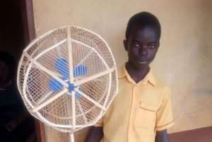 Ghanaian Makes Electricity-Powered Wooden Standing Fan