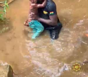 Fire Service Team rescues three-year-old boy from drowning at Nkawkaw