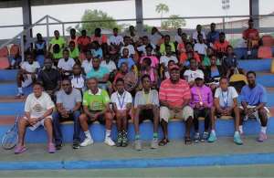 Participants, Duah and other officials pose after the tourney