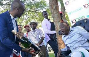 Uhuru Kenyatta: How can African leaders be respected with such images on the internet? Photo credit: Media Kenya