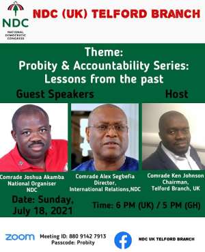 Akamba, Segbefia re-energise NDC-UK Telford branch at maiden edition of probity and accountability series