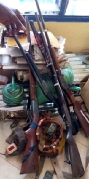 Damongo Police Intercepts Illegal Weapons