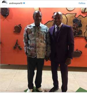 Photos: Ghana star Andre Ayew meets Guinea President Alpha Cond