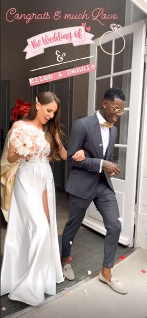 Extravagant dress, sunglasses and car parade. Basketball star Dennis Schrder married his girlfriend Ellen over the weekend