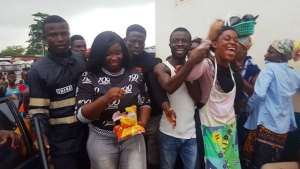 Photos: Maame Serwaa Receives Massive Welcome From Fans  Bawjiase