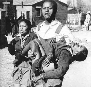 Apartheid police opened fire on defenseless protesters.