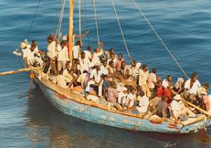 Haitians Boat-people on US coast in search of greener pastures which resulted in deliberate infection of diseases at camps