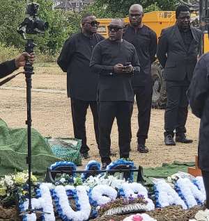 Video Prof. Gyampo gives simple but classy burial to his dad in London