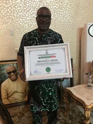 Obuah Bags Nigerian Environmental Society Award For Outstanding Performance