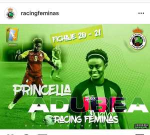 Princella Adubea Overwhelmed With Joy After Joining Racing Femenino