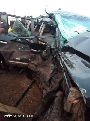 Mintah Akando survives head-on collision at Nyinahin