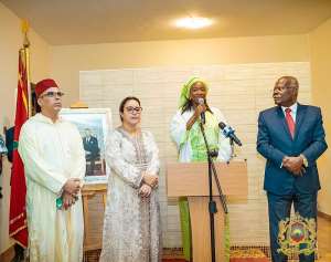 The Ambassador of Morocco to Ghana Her Excellency Imane Ouaadil, 2nd From Left with Honorable K.T Hammond, 4th from left, Ghanas Minister of Trade and Industry