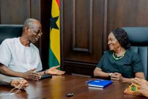 Mr. Johnson Asiedu Nketiah, Chairman of NDC and Prof. Jane Naana Opoku-Agyemang, Vice President
