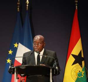 President Akufo-Addo speaking at the France Ghana Forum.