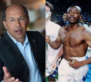 APO Group chair, Nicolas Pompigne-Mognard  Left and Abedi Pele, former Ghana and Olympic Marseille attacker Right