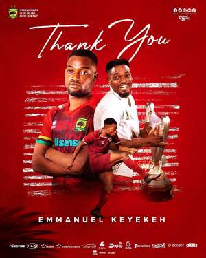 Midfielder Emmanuel Keyekeh leaves Asante Kotoko after expiration of contract