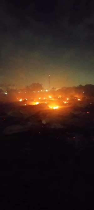 Structures burnt at Adjiringanor