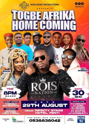 Togbe Afrika, Enam and Jah Phinga set to light up Dzodze-Penyi at homecoming concert