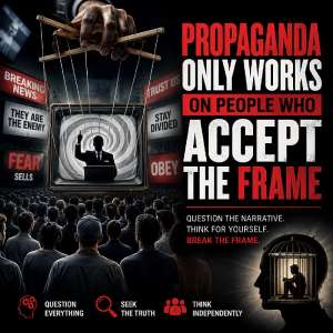 Propaganda doesnt need truth it only needs acceptance. The moment we stop questioning narratives, lies become policy, division becomes normal, and democracy suffers. The real battle isnt for power; its for your mind. Think critically. Question everything.