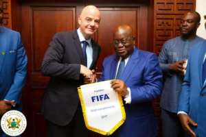 President Nana Akufo-Addo right with FIFA President Gianni Infantino