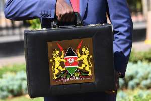 A briefcase containing Kenya governmentamp;39;s budget estimates for 20222023. Photo by SIMON MAINAAFP via  - Source: