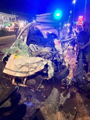 Two killed, five injured in head-on collision involving MMT bus at Assin Fosu