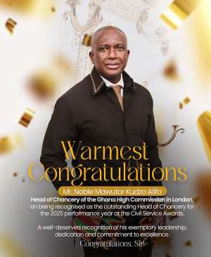 Ghana High Commission commends Minister and Head of Chancery for outstanding award