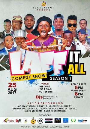 Lol Academy Presents Laff It All Comedy Show  Scheduled For August 25
