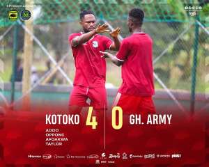 Pre-season: Asante Kotoko beat Ghana Army FC 4-0 in Accra